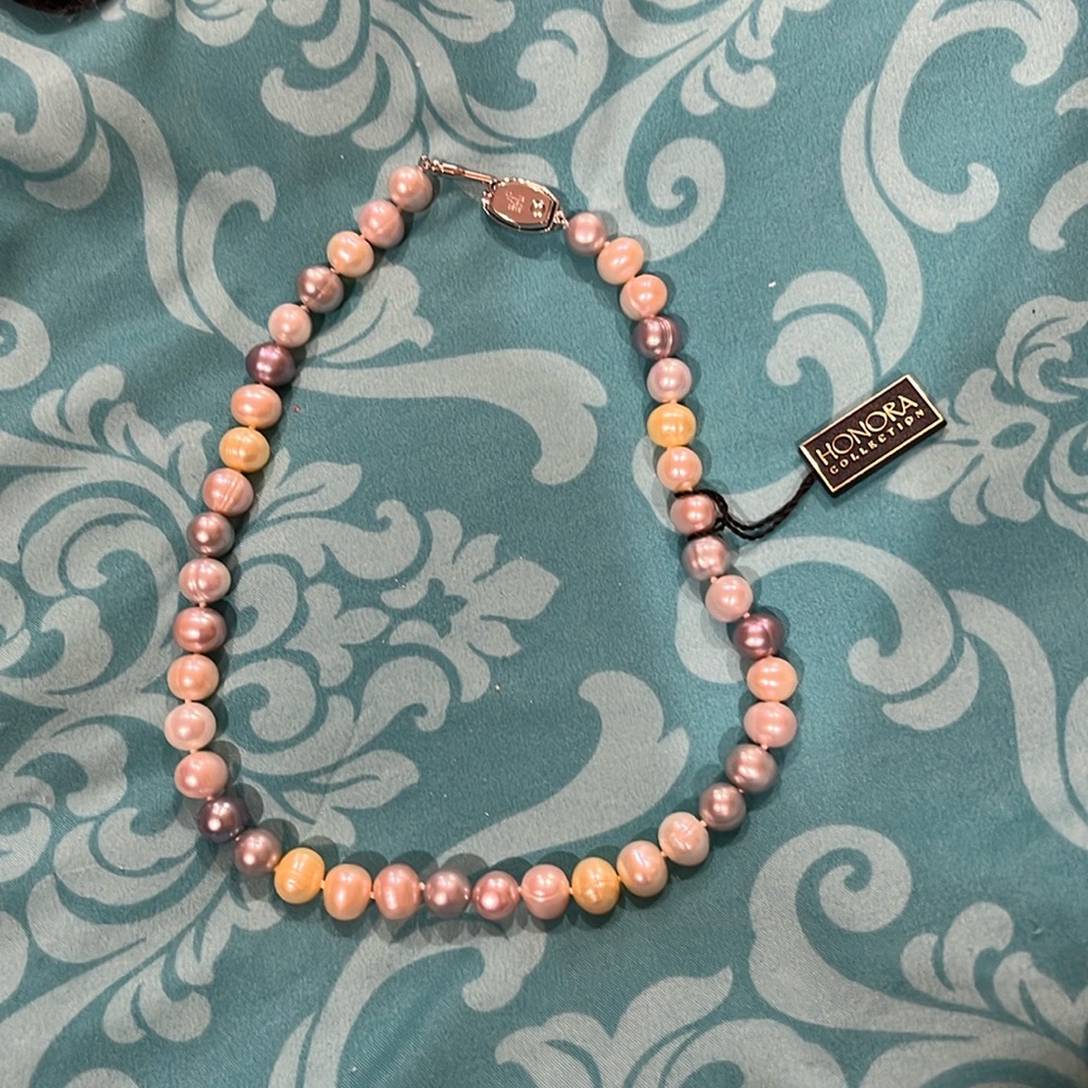 Honora pastel colored necklace with silver clasp